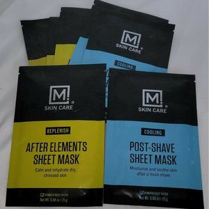 7X M Skin Care Men's Facial Masks Post-Shave + After Elements Sheet Masks
